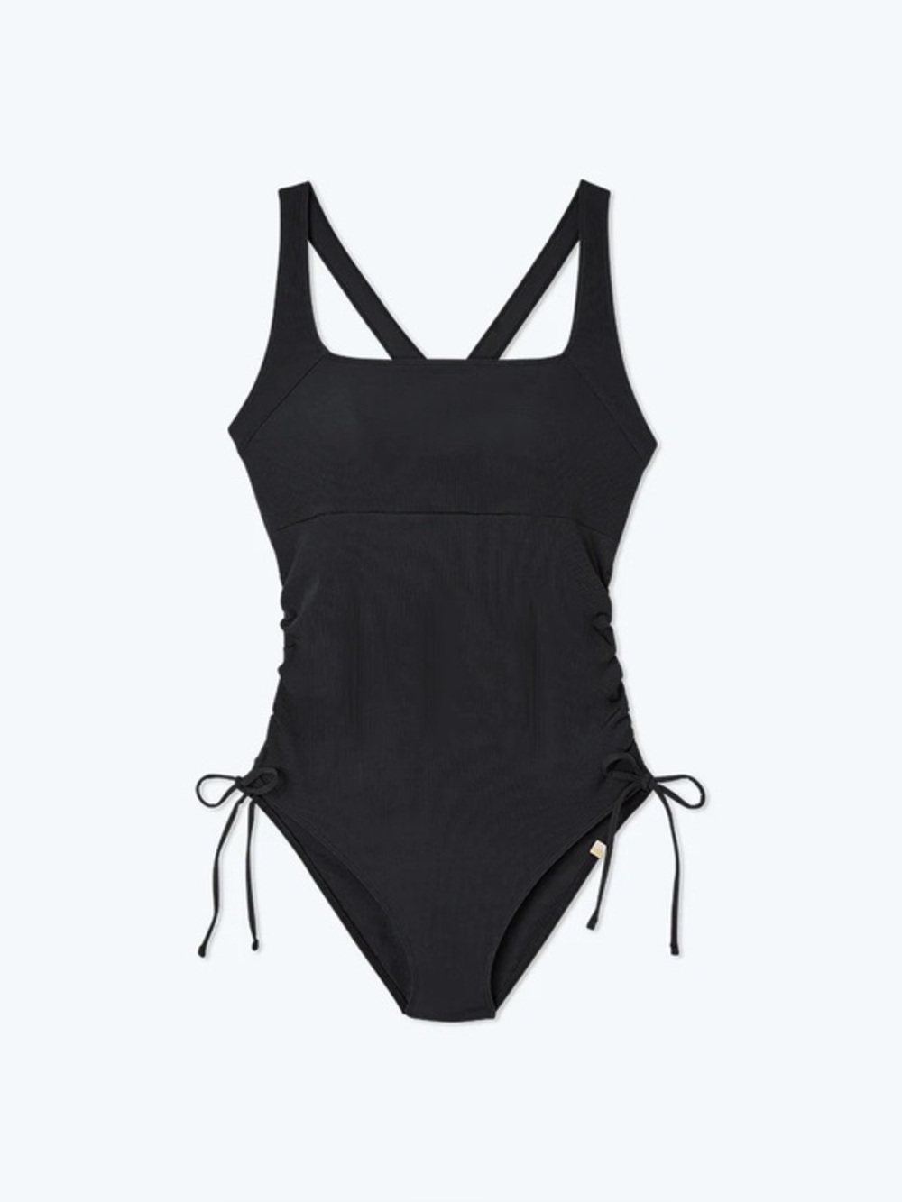 Summersalt Maternity Cinched Current One-Piece Swimsuit Size 8 Black Ribbed - Picture 1 of 8